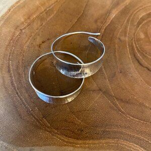 RETIRED James Avery Valle Hoop Earrings, Hammered Sterling Silver